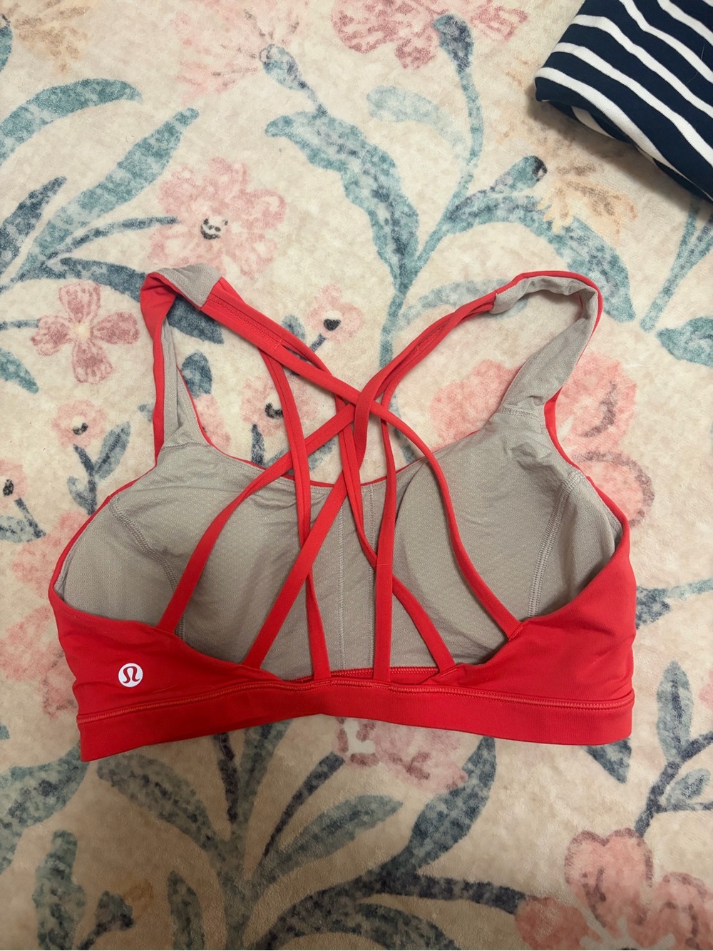 lululemon athletica Red Strappy Crisscross Sports Bra